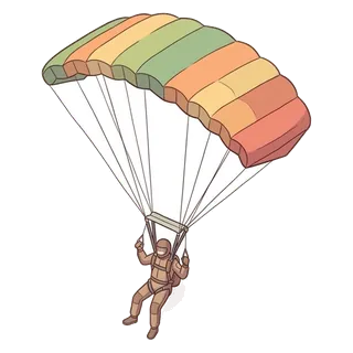 Un parachute ouvert.